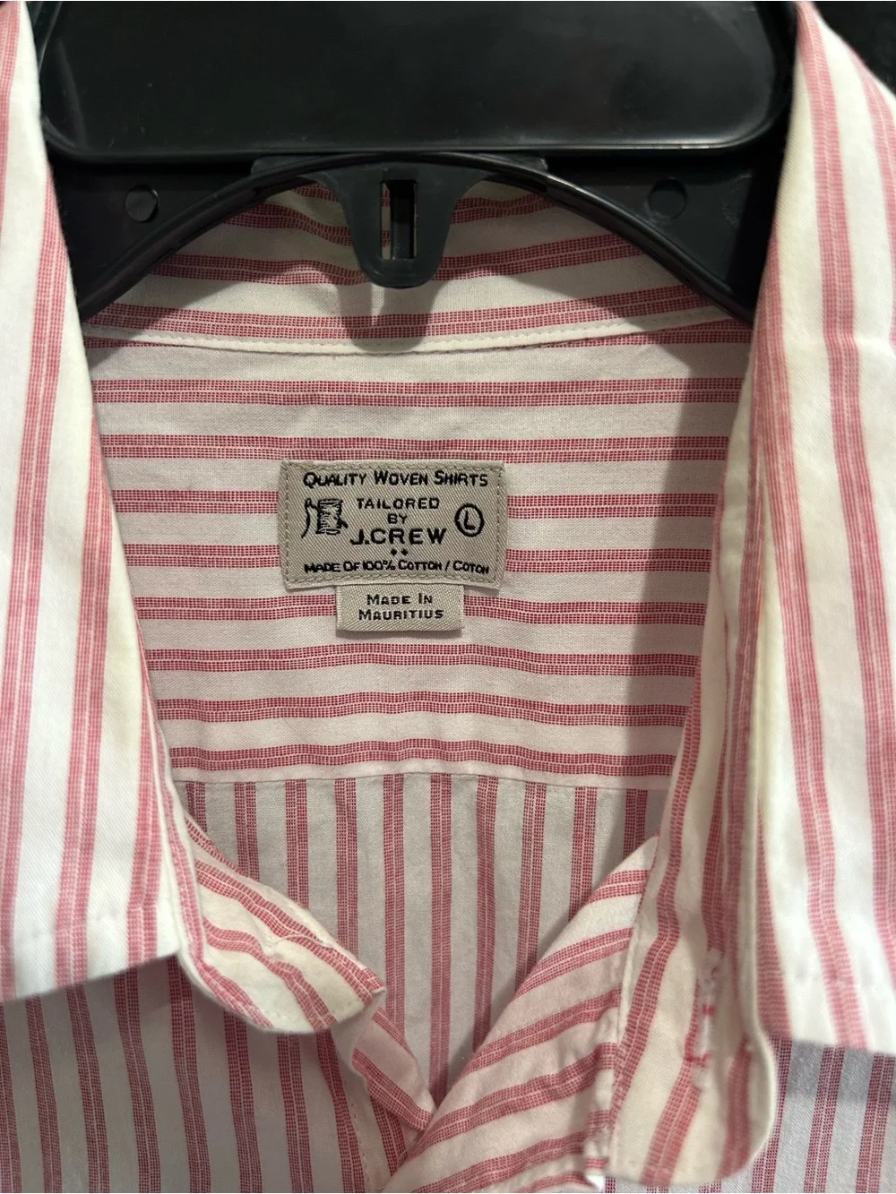 J. Crew Pink and White Striped Long-Sleeve Dress Shirt